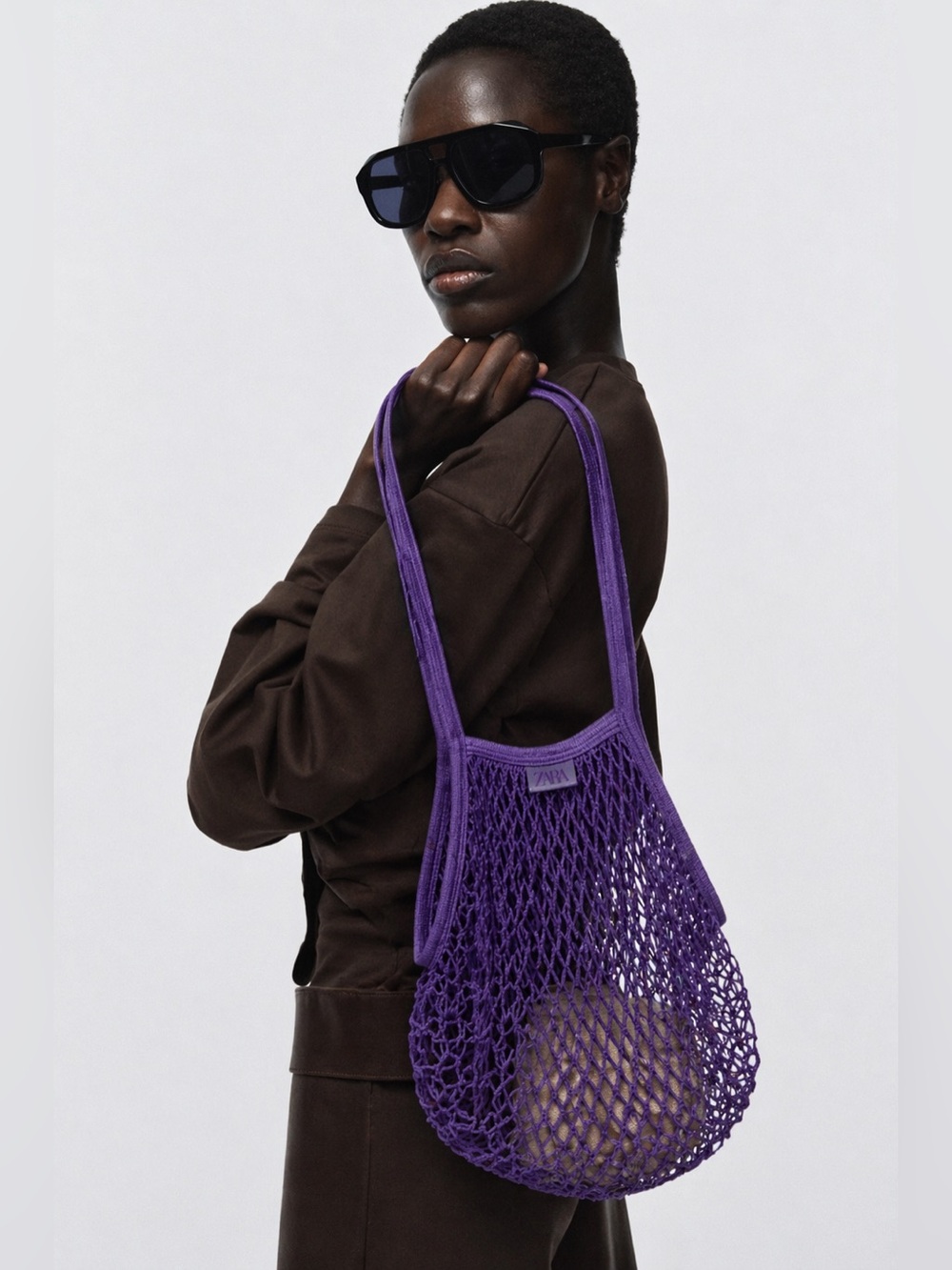 ZARA PURPLE MESH BAG